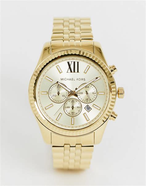 michael kors herren uhren mk8281|Michael Kors lexington gold tone.